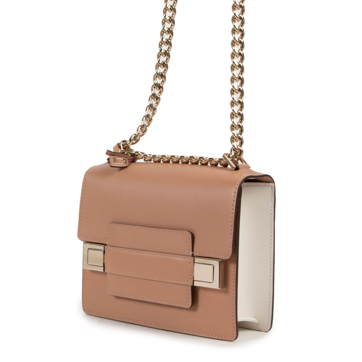 Delvaux Madame Chaine Mini Tweekleurig Vison & Ivoorkleurig