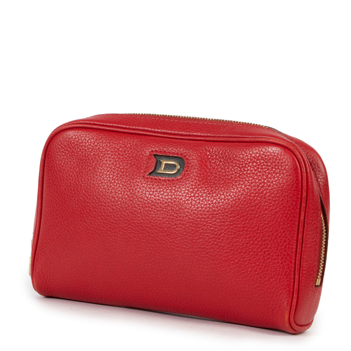 Delvaux Red Leather Zip Pochette