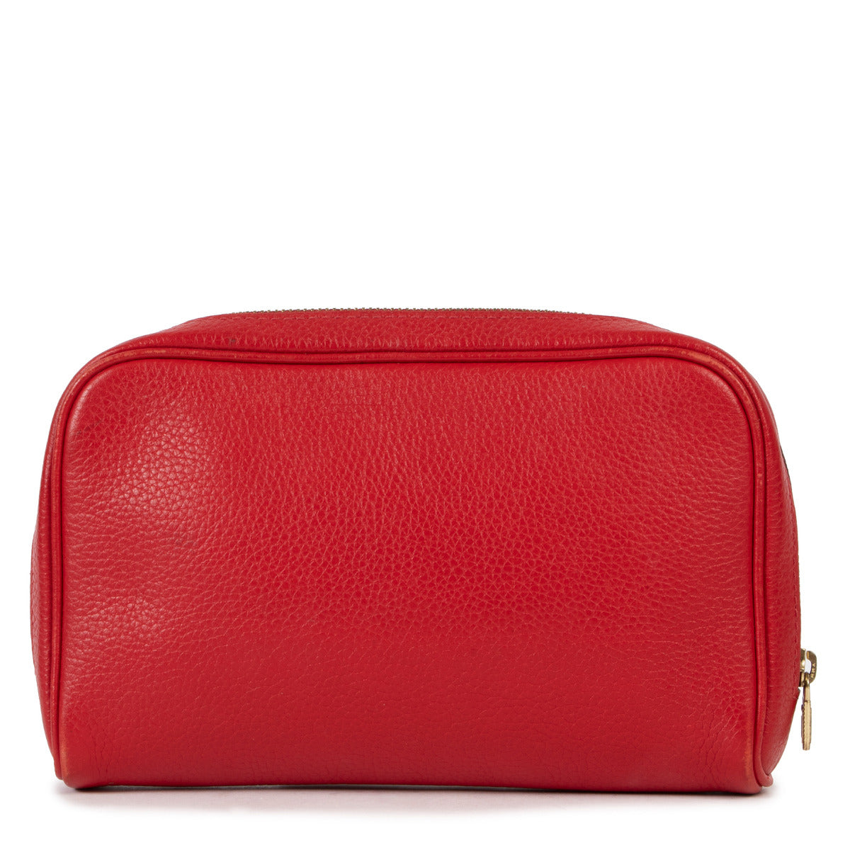 Delvaux Red Leather Zip Pochette