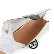 Buy second hand luxury designer vintage Delvaux White Brillant Shagreen Pochette Clutch at Labellov.