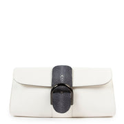 Buy second hand luxury designer vintage Delvaux White Brillant Shagreen Pochette Clutch at Labellov.