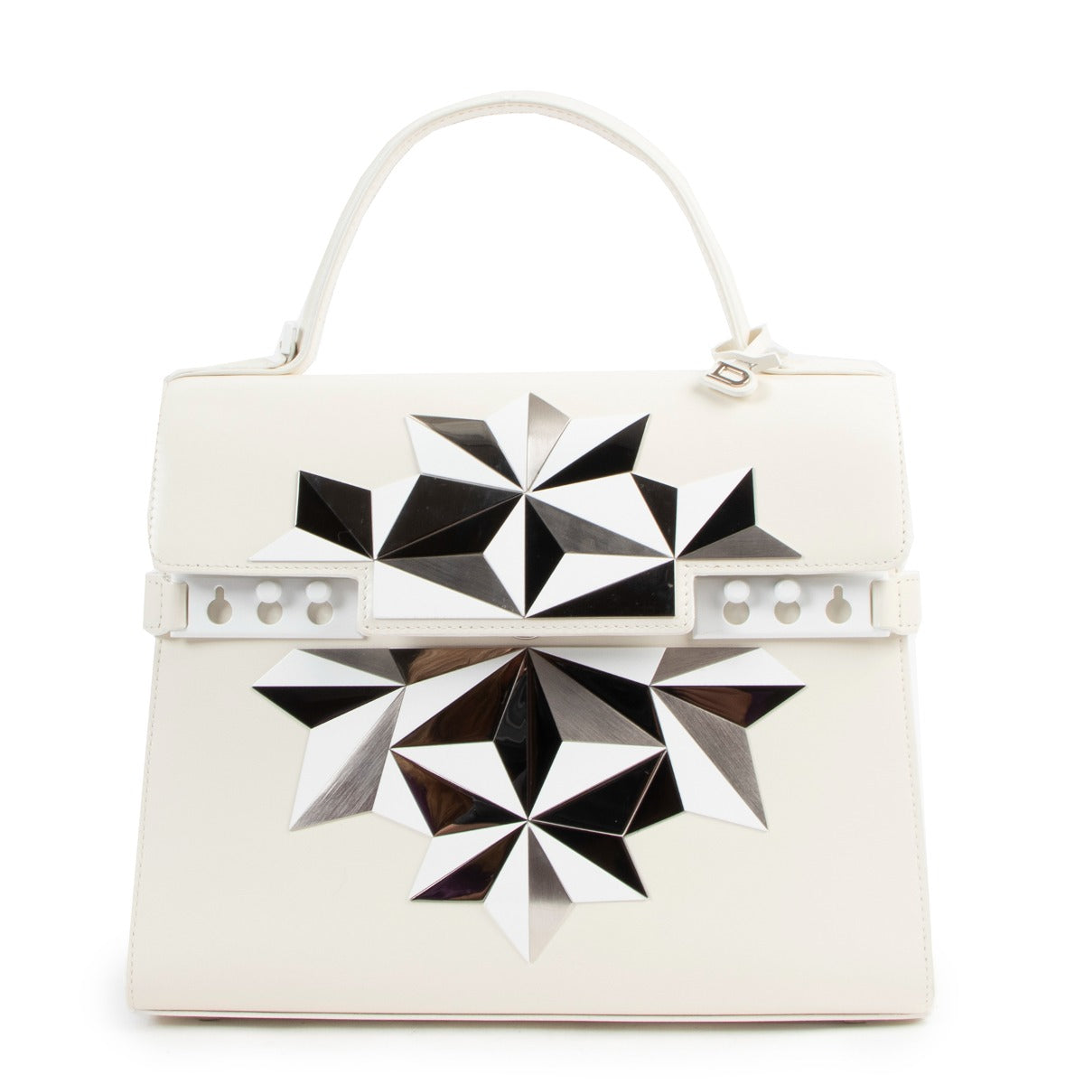 Delvaux Tempête MM Poussière D’Étoiles Cuir de Veau Blanc Édition Limitée