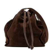 Shop safe online at Labellov in Antwerp, Brussels and Knokke this 100% authentic second hand Chanel Brown Suede Drawstring Bucket Bag