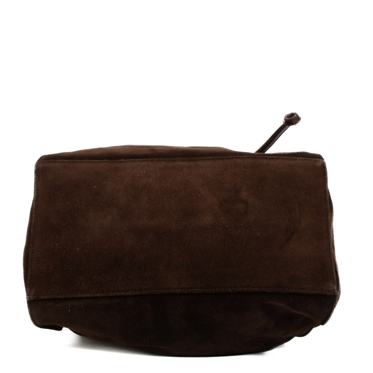 Shop safe online at Labellov in Antwerp, Brussels and Knokke this 100% authentic second hand Chanel Brown Suede Drawstring Bucket Bag