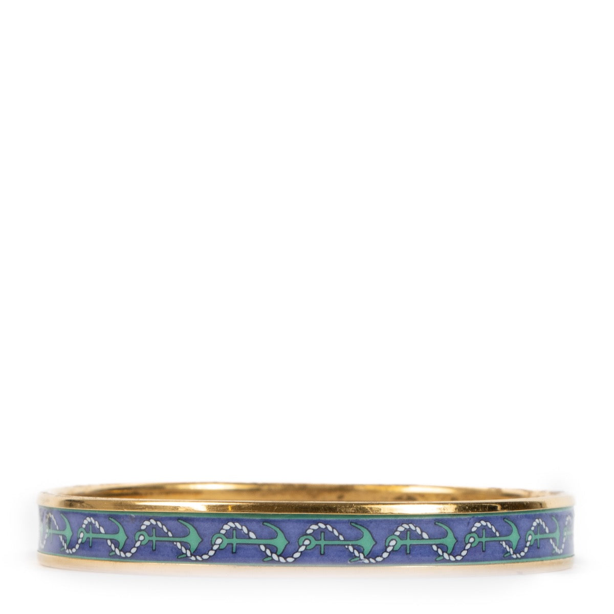 Buy real authentic Hermès Enamel Anchor Bangle Bracelet - Size 70 safe online at Labellov.com