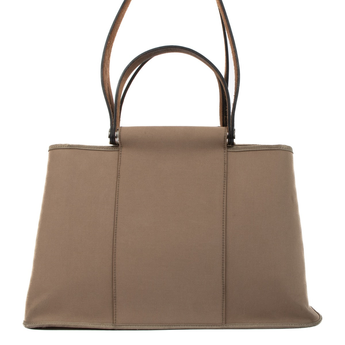 Shop safe online at Labellov in Antwerp, Brussels and Knokke this 100% authentic Hermès Grey Canvas Cabag PM 2 Way Elan Bag