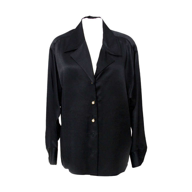 Chanel Black Silk Blouse