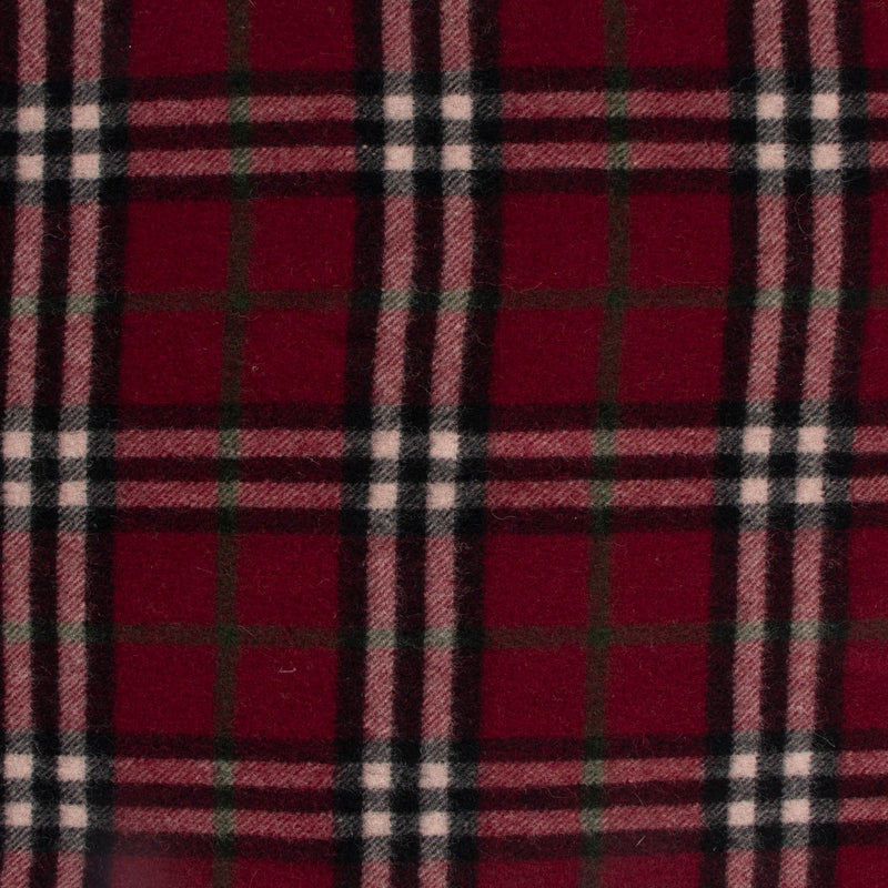 Burberry Burgundy Checked Lambswool Scarf