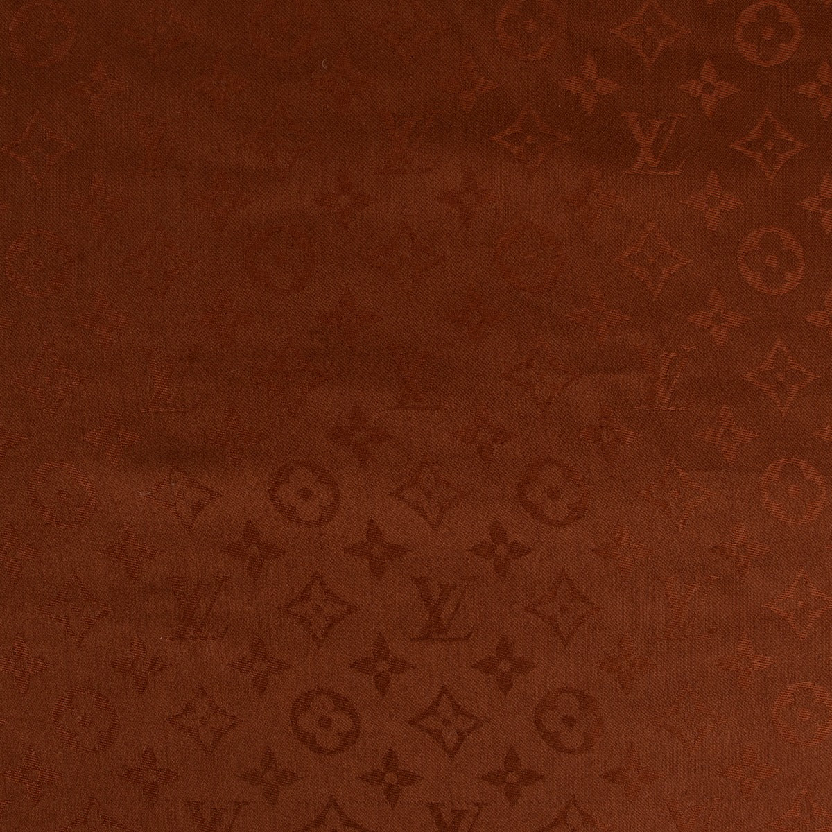 Louis Vuitton Monogram Rust Orange Silk Shawl