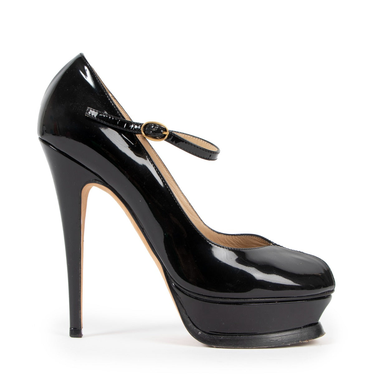 Saint Laurent Black Patent Leather Platform Pumps