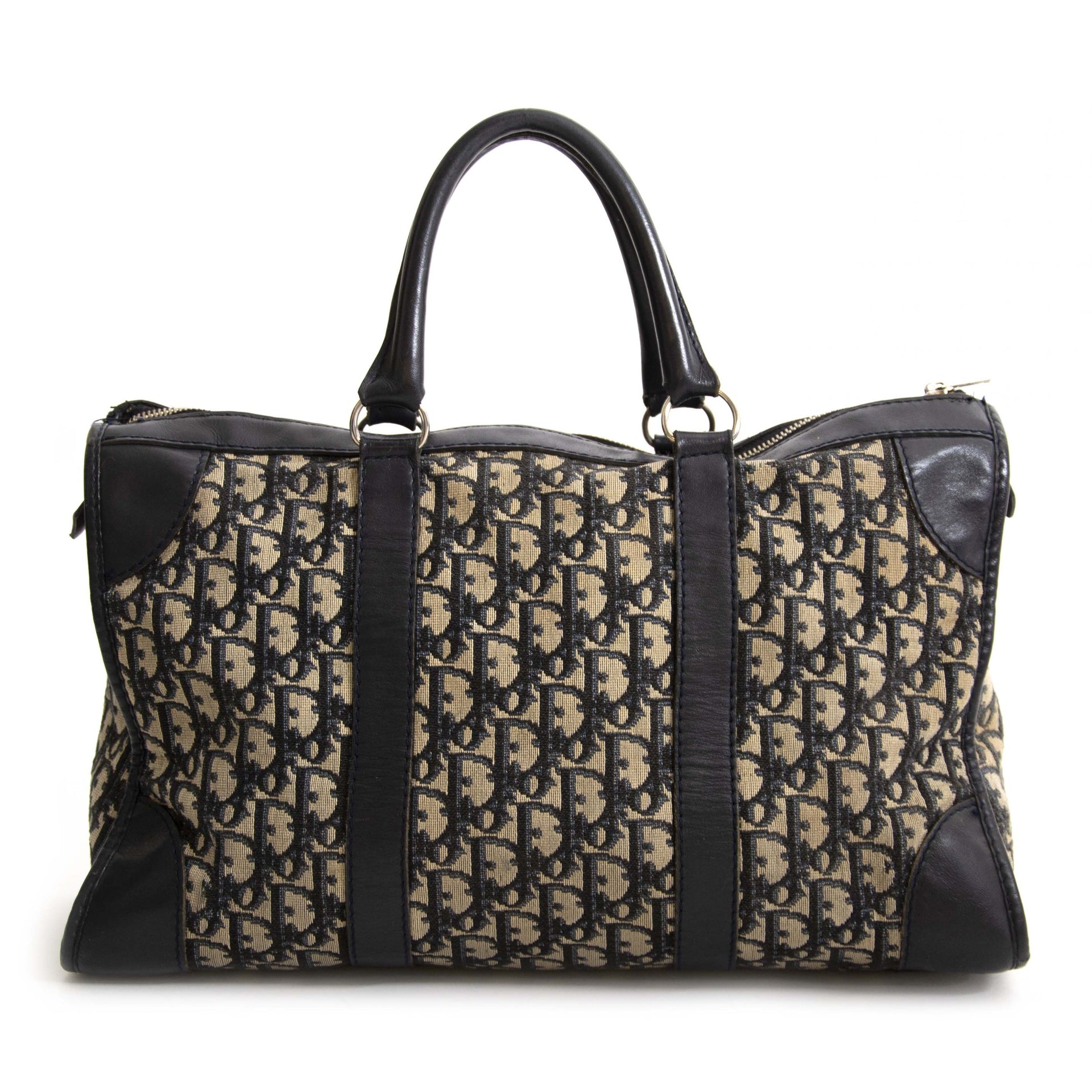 acheter Dior Dark Blue Monogram Trotteur Bag