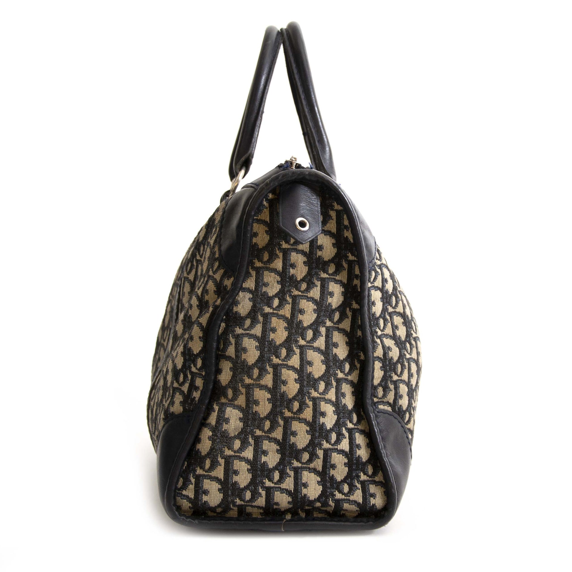 Dior Dark Blue Monogram Trotteur Bag
