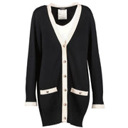 authentic second hand Chanel Black Cashmere Cardigan - Size 44 on Labellov.com