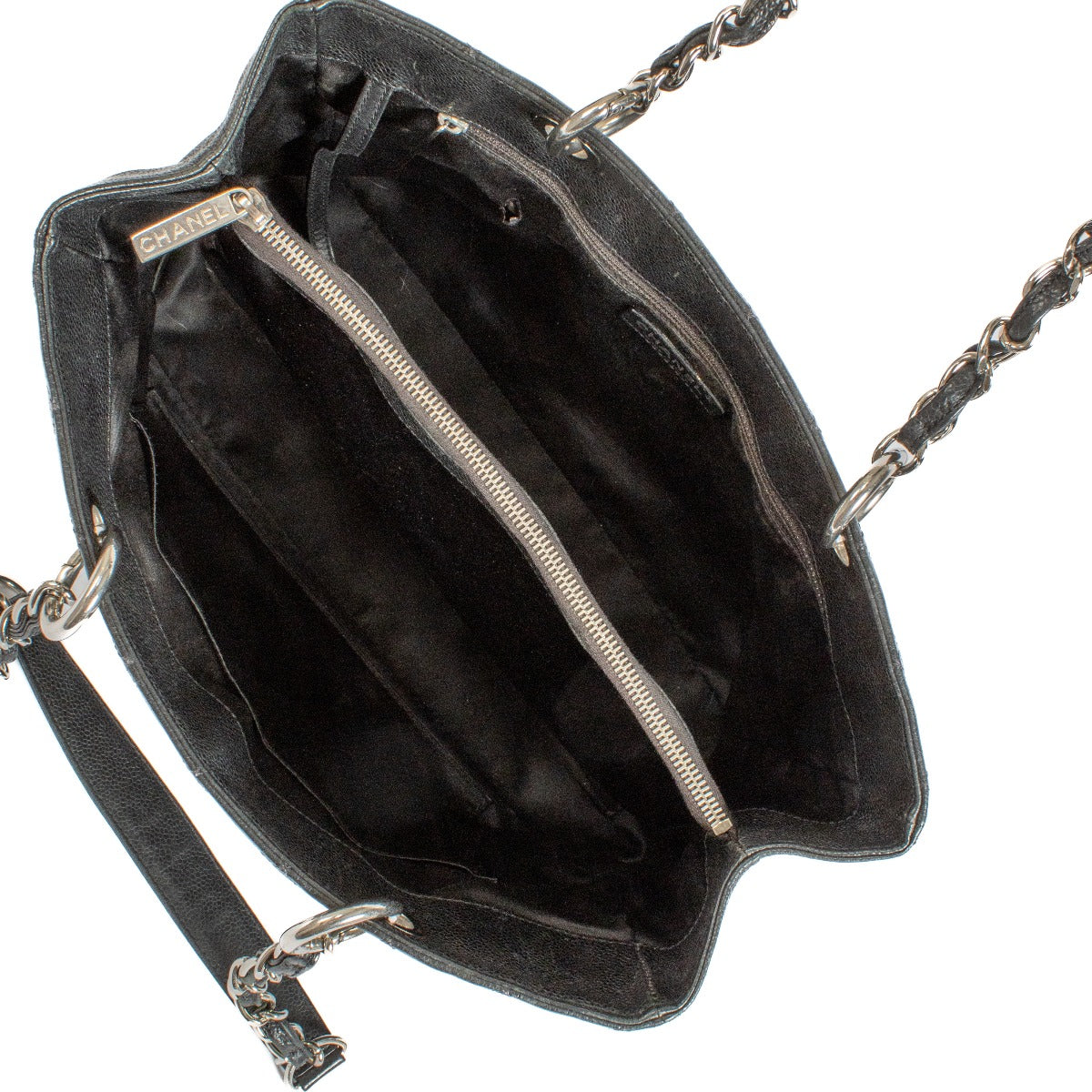 Chanel Zwart Caviar Leer GST Grand Shopping Tote Tas