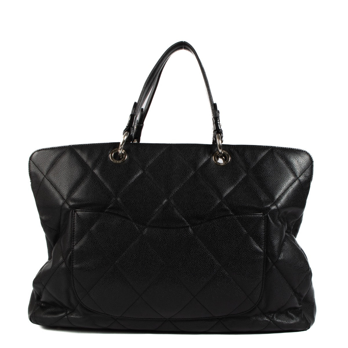 Shop safe online at Labellov in Antwerp, Brussels and Knokke this 100% authentic second hand Chanel Black Caviar Leather Large Grand Shopping Tote XL Shoulder Bag
