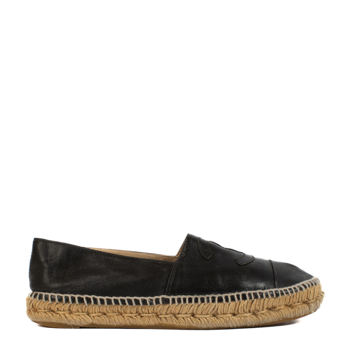 Chanel Black Leather Espadrilles - Size 40 for the best price at Labellov secondhand luxury in Antwerp