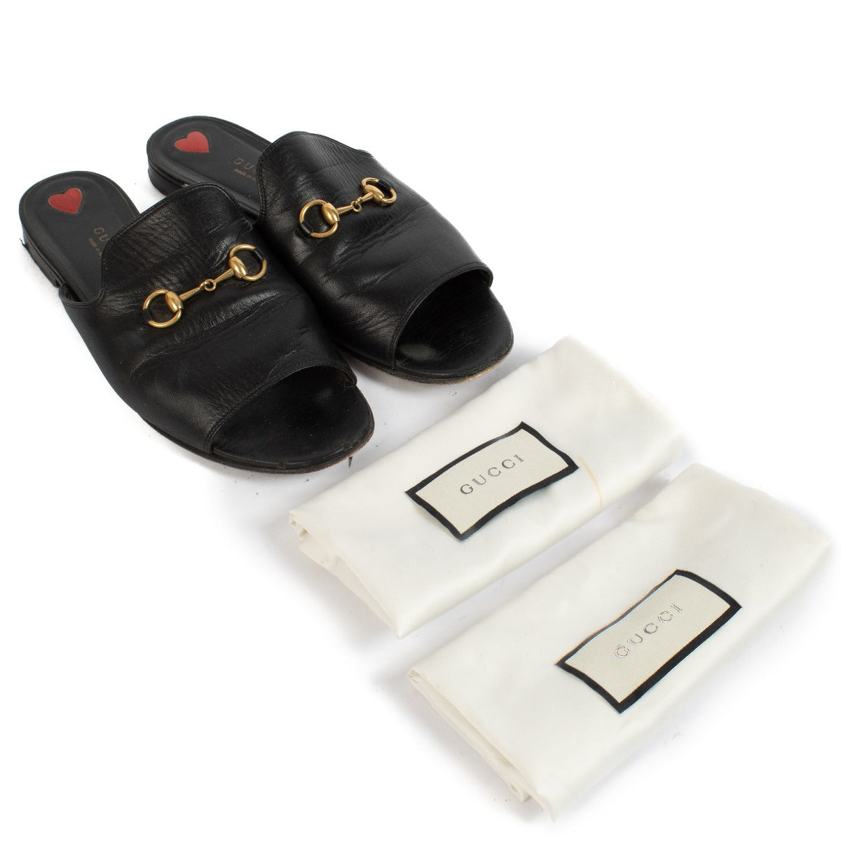 Gucci Black Horsebit Slide Sandals