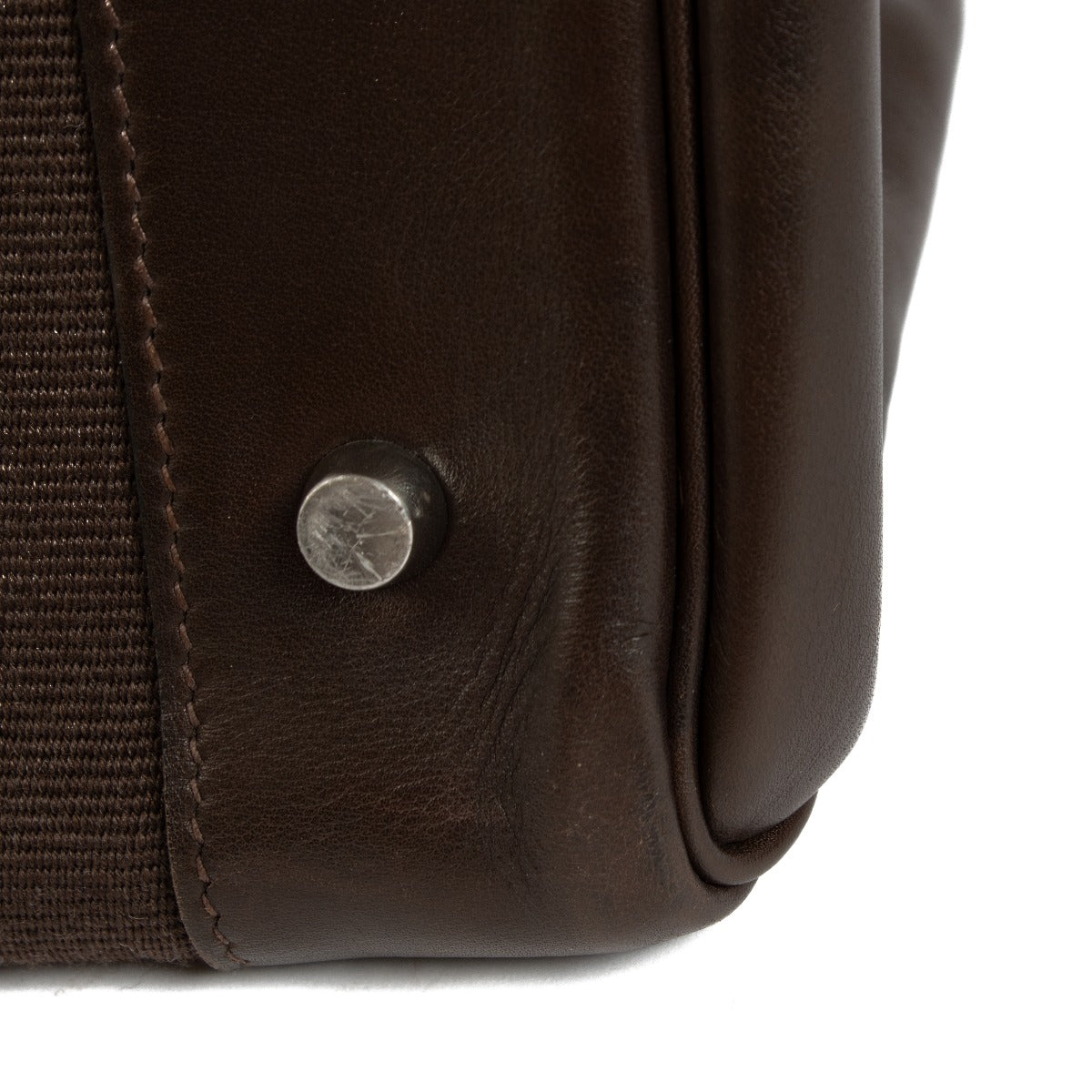 Hermès Birkin 40 Ébène Toile Jumping Rayée/Veau Evercalf Métal Argenté