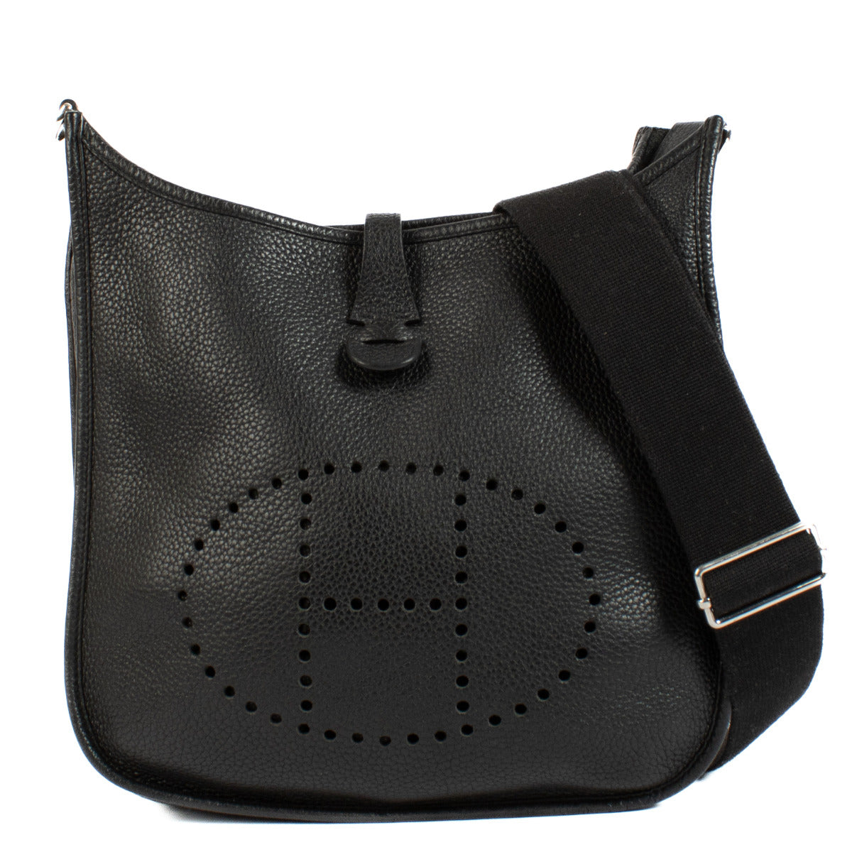 Hermès Black Leather Evelyne PM Crossbody