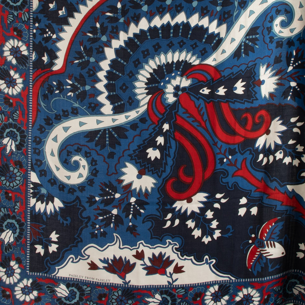 shop 100% authentic second hand Hermès Blue Cashmere Paisley From Paisley 140 Shawl on Labellov.com