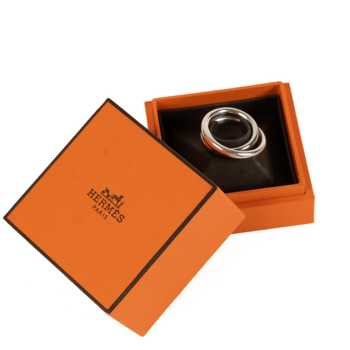 shop 100% authentic second hand Hermès Silver Vertige Ring - Size 57 on Labellov.com