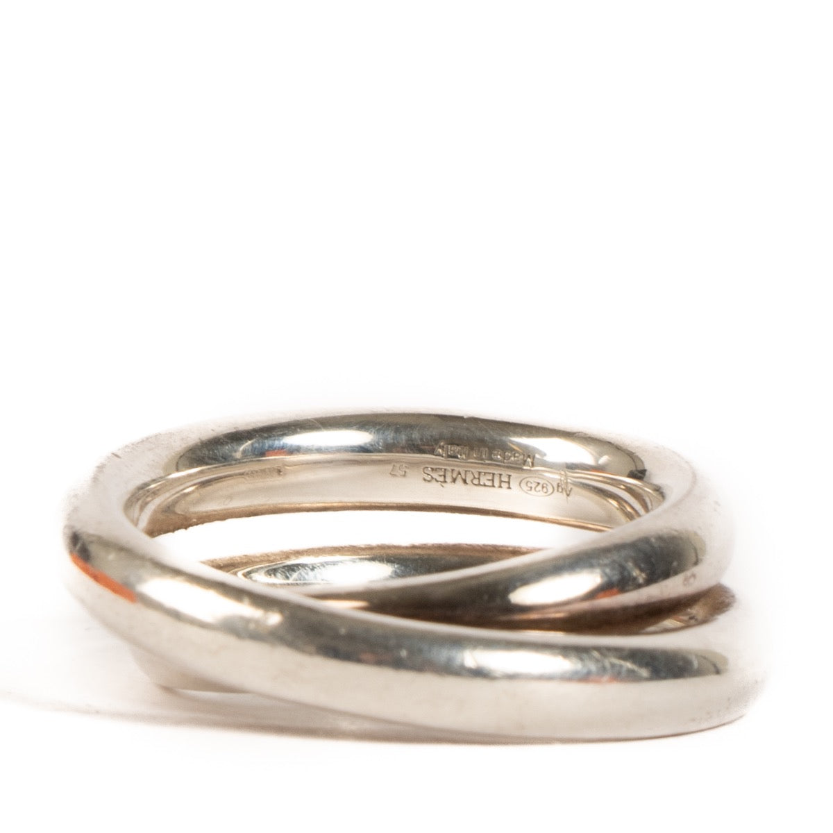 shop 100% authentic second hand Hermès Silver Vertige Ring - Size 57 on Labellov.com