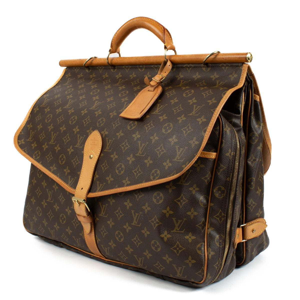 The Louis Vuitton Monogram Hunting Bag blends luxury and practicality with a spacious interior, multiple compartments, and adjustable leather straps, perfect for travel and outdoor use. Shop now on Labellov.com.