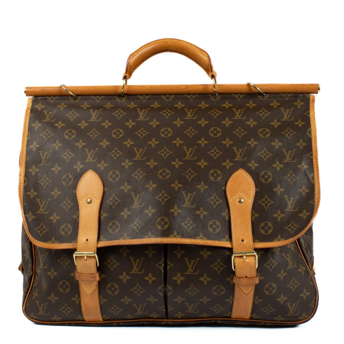 The Louis Vuitton Monogram Hunting Bag blends luxury and practicality with a spacious interior, multiple compartments, and adjustable leather straps, perfect for travel and outdoor use. Shop now on Labellov.com.