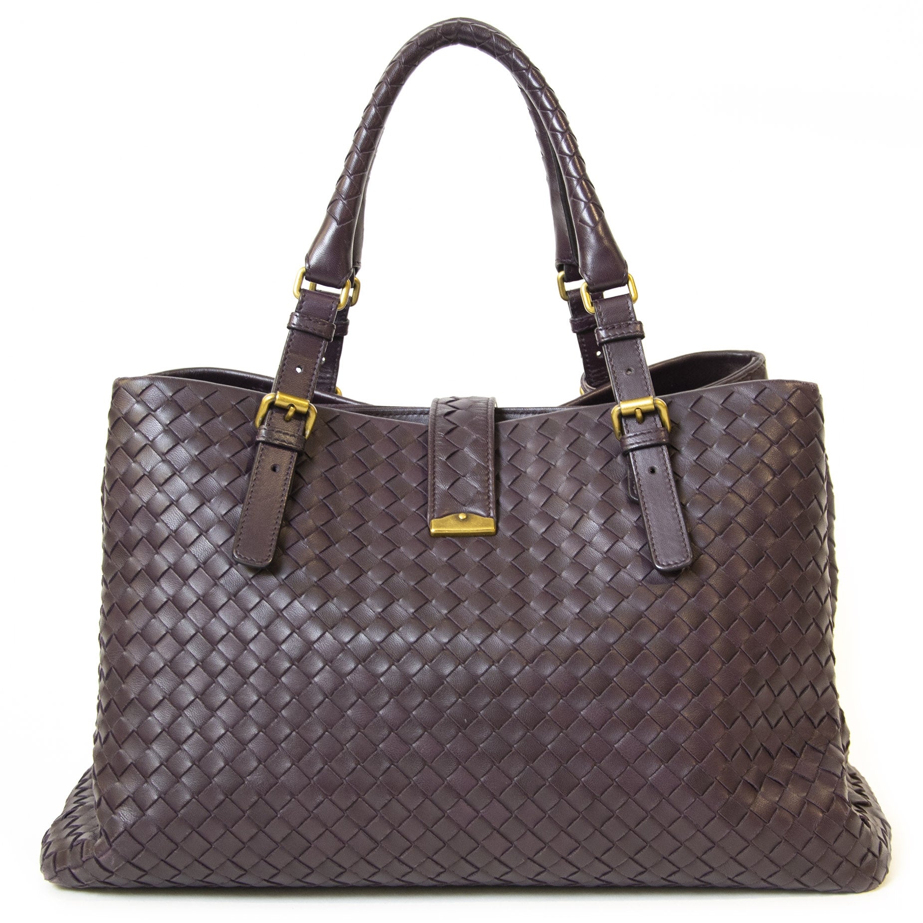 Bottega Veneta Purple Roma Bag Intrecciato