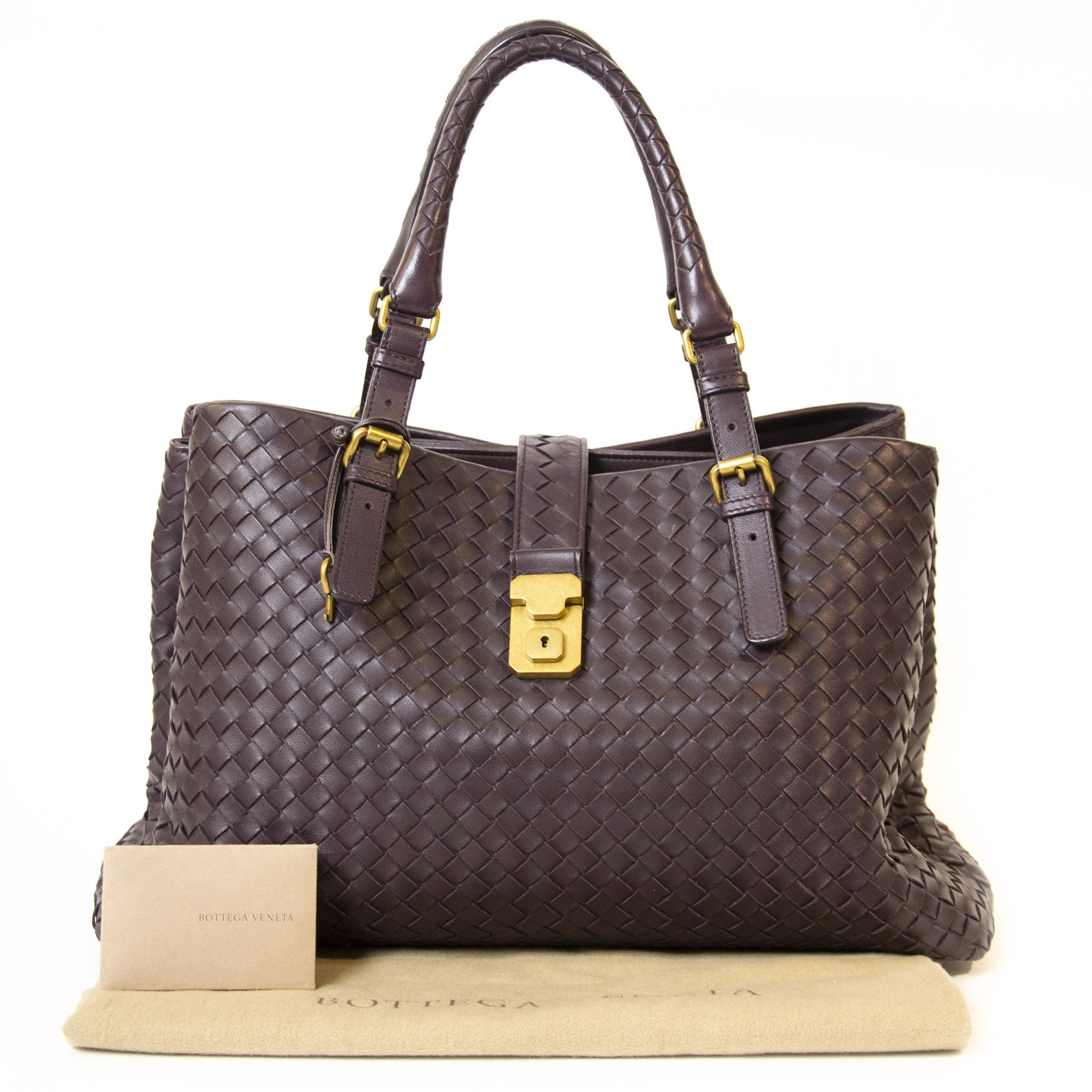 Bottega Veneta Purple Roma Bag Intrecciato