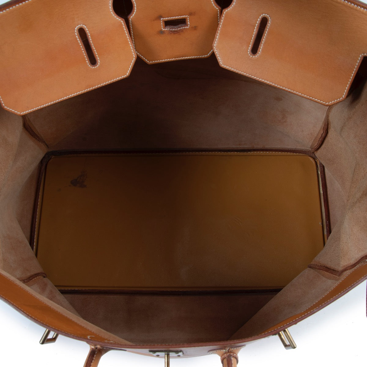 Shop safe online authentic second hand Hermès Cognac Barenia Leather Birkin HAC 55 at the right price at Labellov.com.