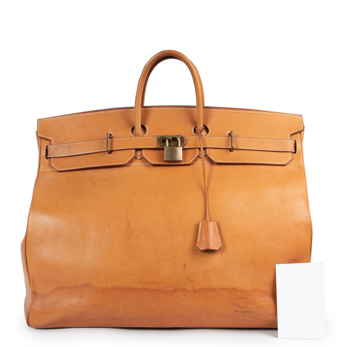 Shop safe online authentic second hand Hermès Cognac Barenia Leather Birkin HAC 55 at the right price at Labellov.com.