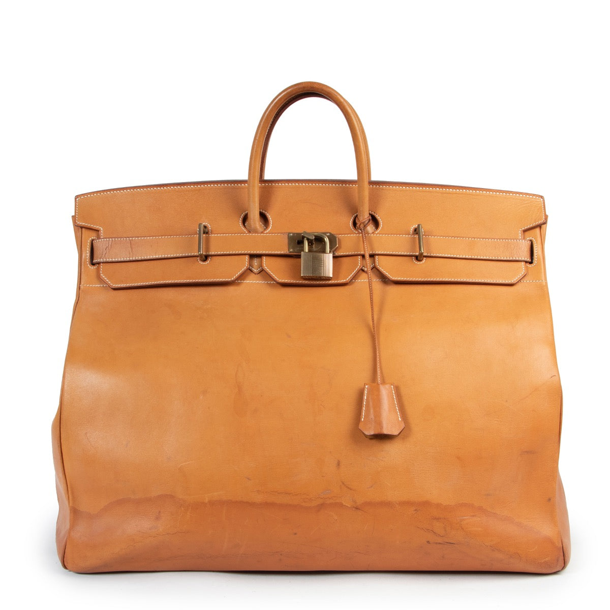 Shop safe online authentic second hand Hermès Cognac Barenia Leather Birkin HAC 55 at the right price at Labellov.com.