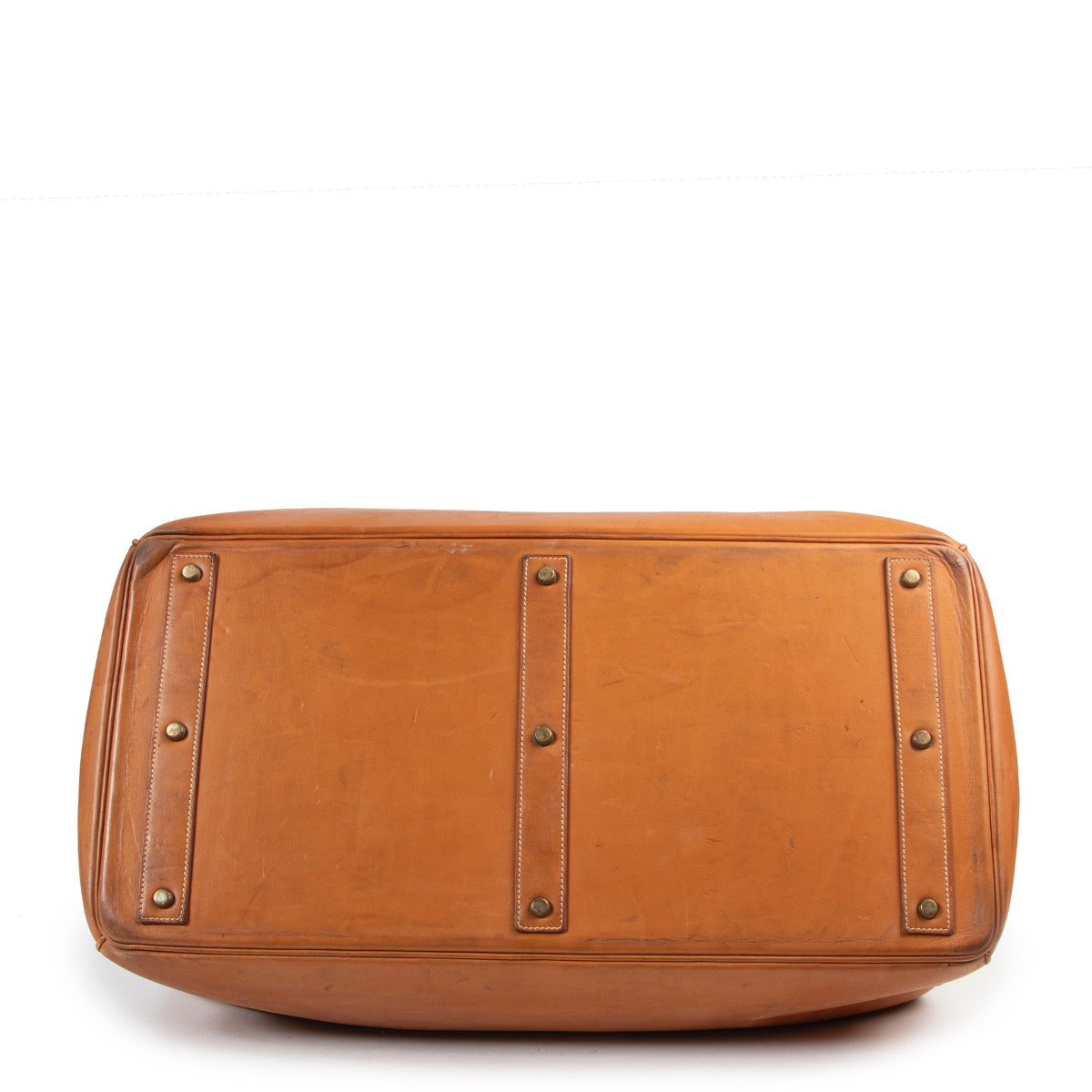 Shop safe online authentic second hand Hermès Cognac Barenia Leather Birkin HAC 55 at the right price at Labellov.com.