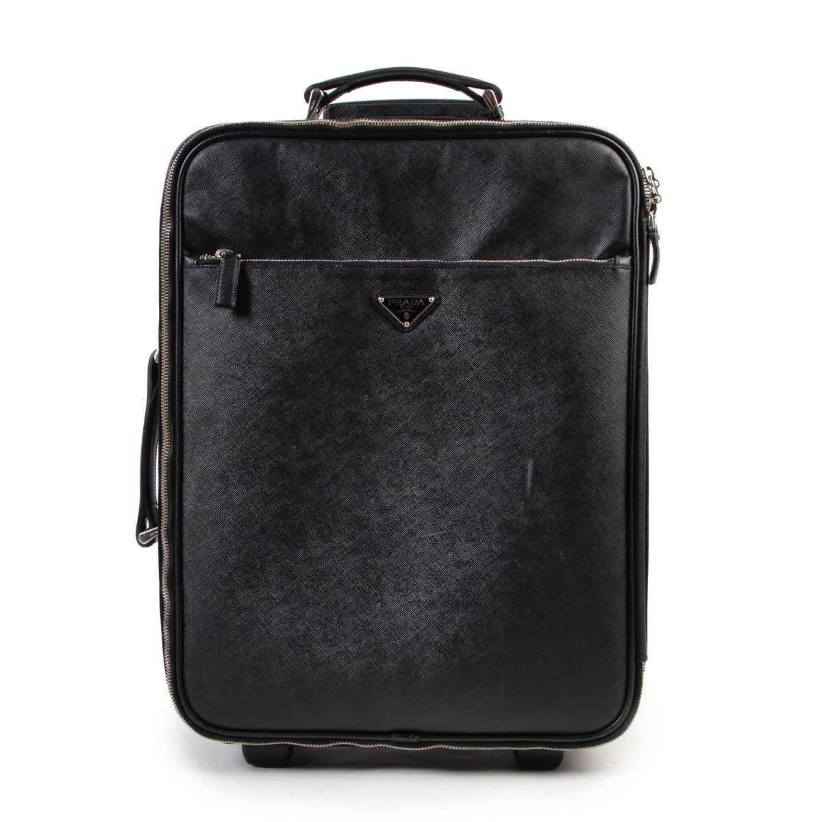 Shop safe online authentic second hand Prada Black Saffiano Leather Travel Bag at the right price in good condition.
