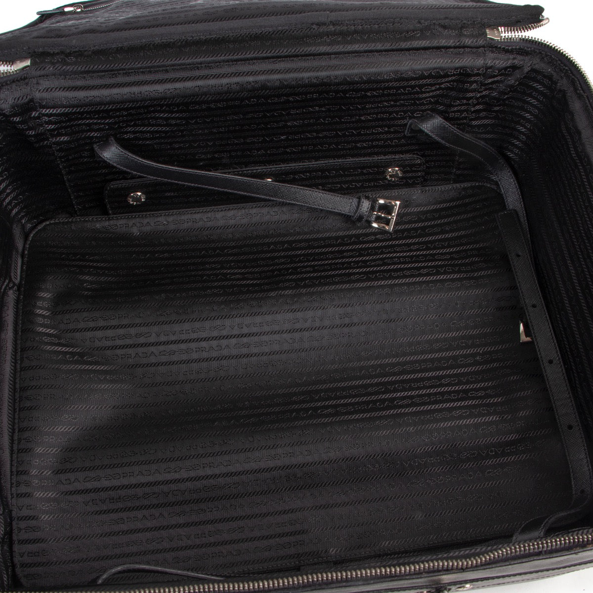 Shop safe online authentic second hand Prada Black Saffiano Leather Travel Bag at the right price in good condition.
