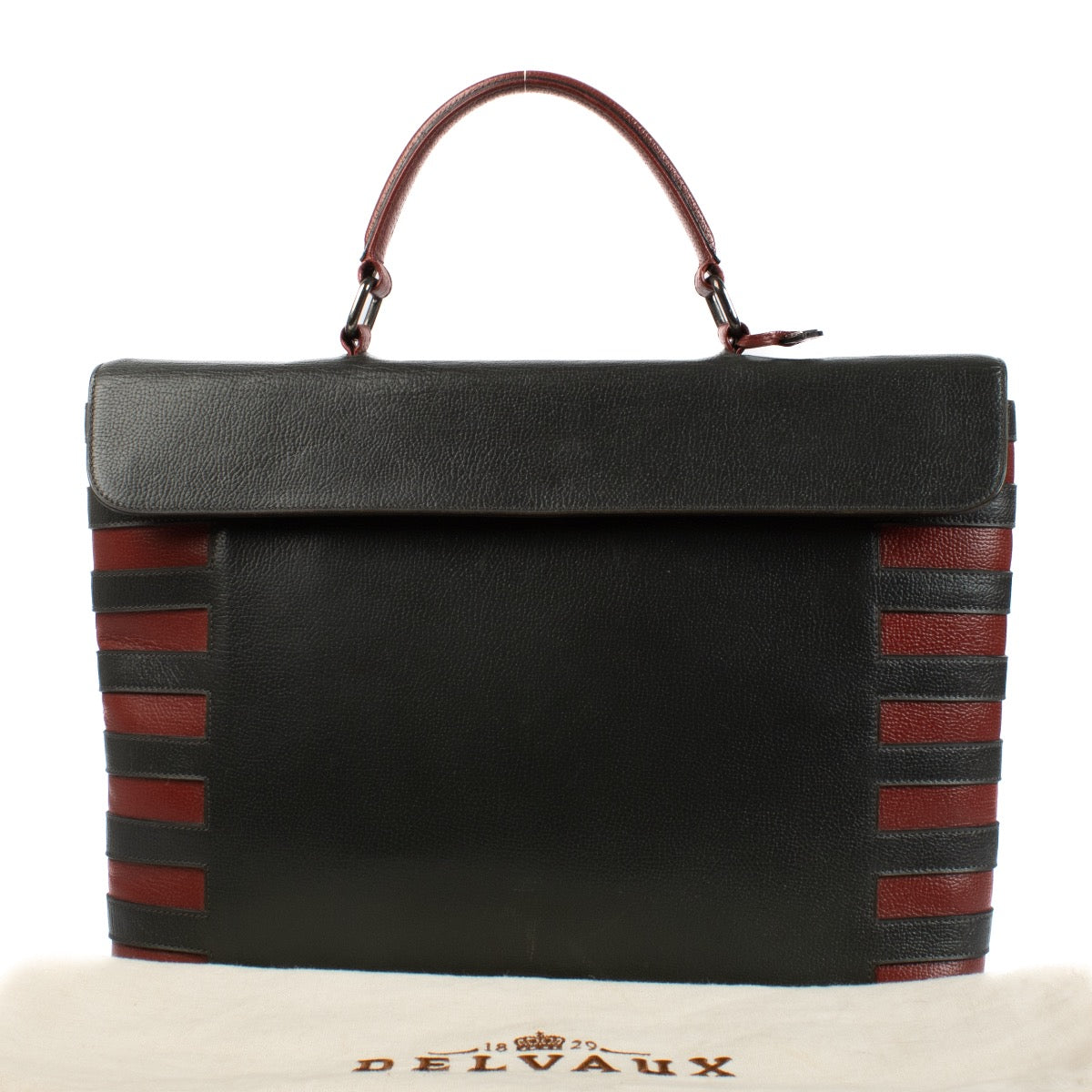 shop 100% authentic second hand Delvaux Green Leather Briefcase on Labellov.com