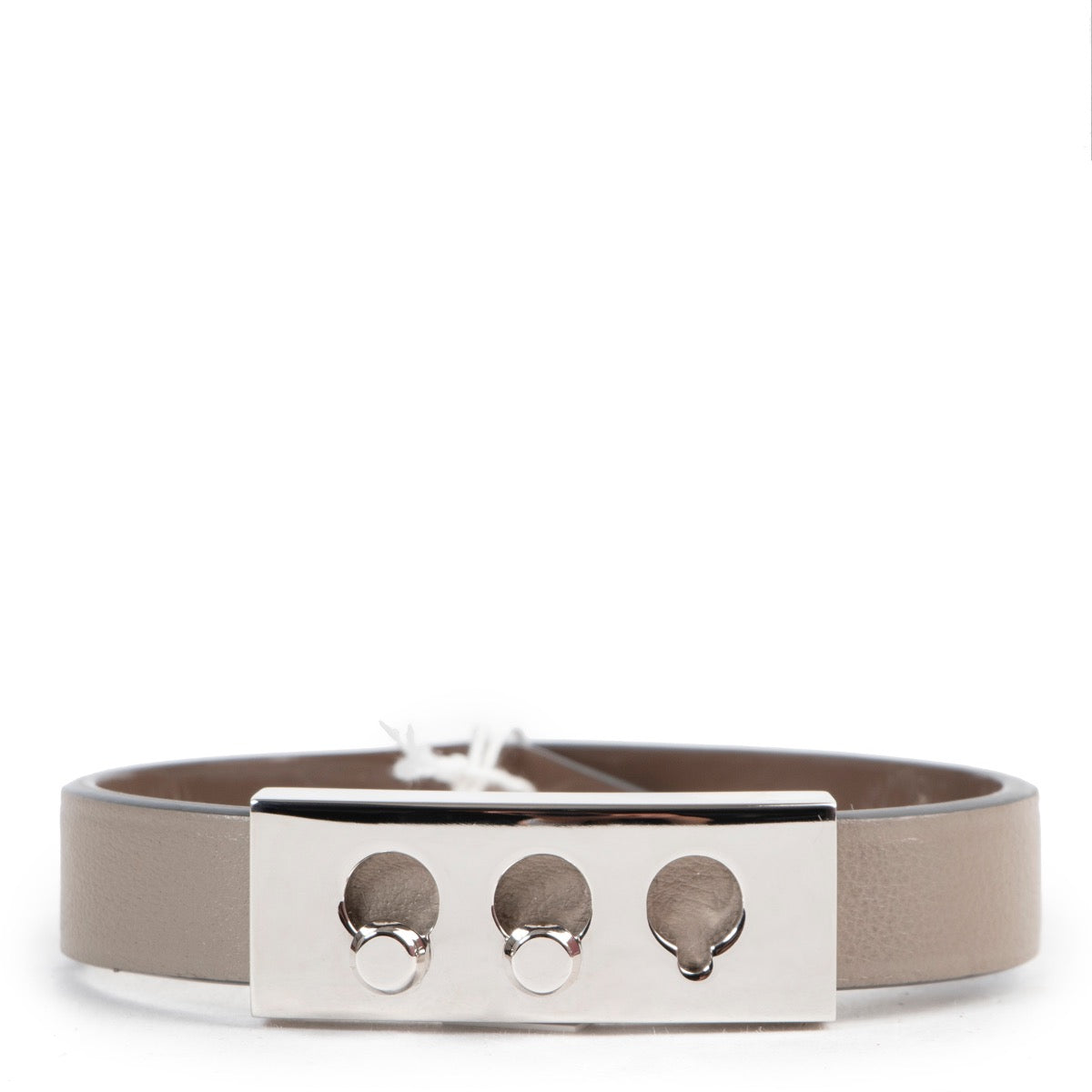 Delvaux Taupe Patent/ Grey Bracelet Delvaux Patent Grey/ Taupe Silver Tempete Wrap Braceletshp safe online secondhand for the best price