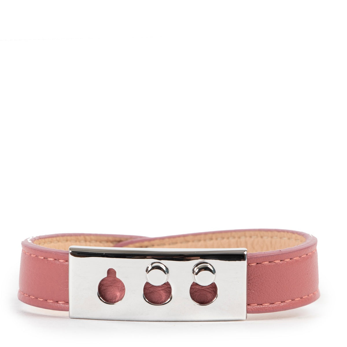 Original Delvaux Pink Tempete Leather Bracelet in good condition on Labellov Luxury