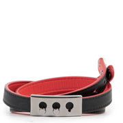 Delvaux Red & Black Tempete Leather Bracelet