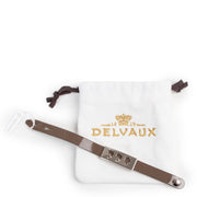 Delvaux Taupe Patent/ Grey Bracelet Delvaux Patent Grey/ Taupe Silver Tempete Wrap Braceletshp safe online secondhand for the best price