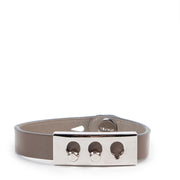 Delvaux Taupe Patent/ Grey Bracelet Delvaux Patent Grey/ Taupe Silver Tempete Wrap Braceletshp safe online secondhand for the best price