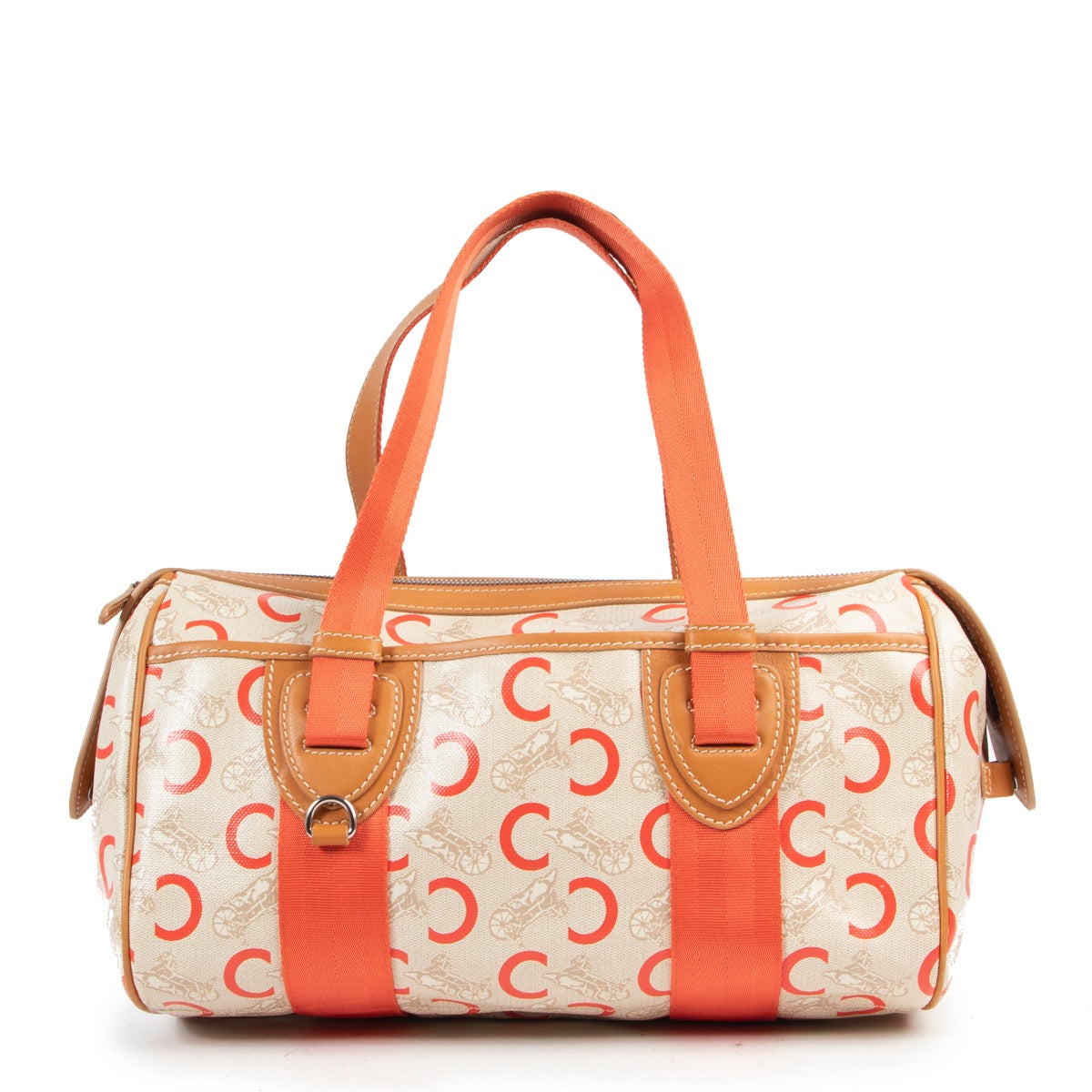 Buy and sell your secondhand designer items for a reasonable price at Labellov Antwerp, come by in store or online. Buy this Céline C Macadam Shoulder Bag Beige Orange Canvas for a reasonable price in very good condition.