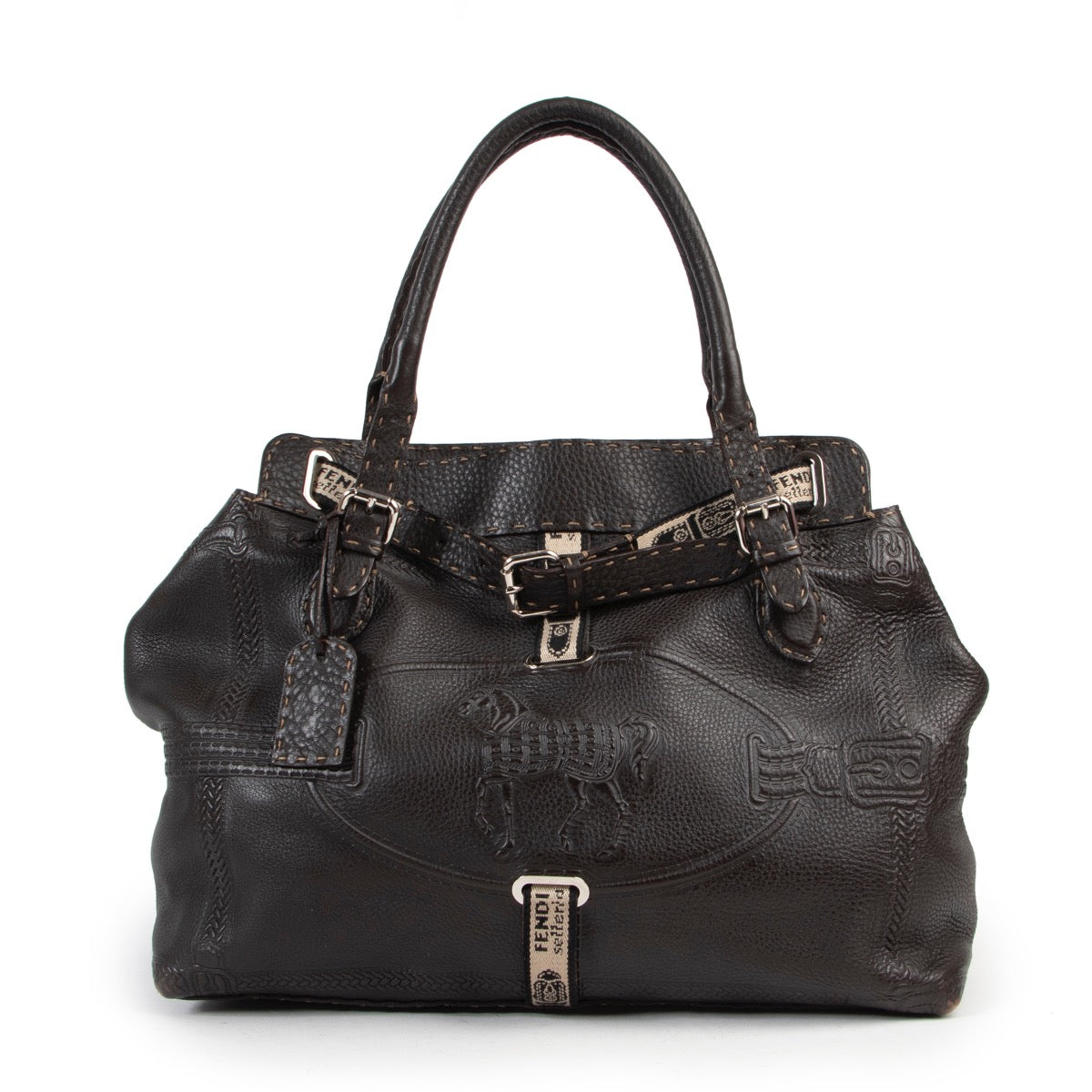 Brown Fendi horse bag in good condition. Fendi shoulder bag in brown leather. Good condition fendi shoulder bag.