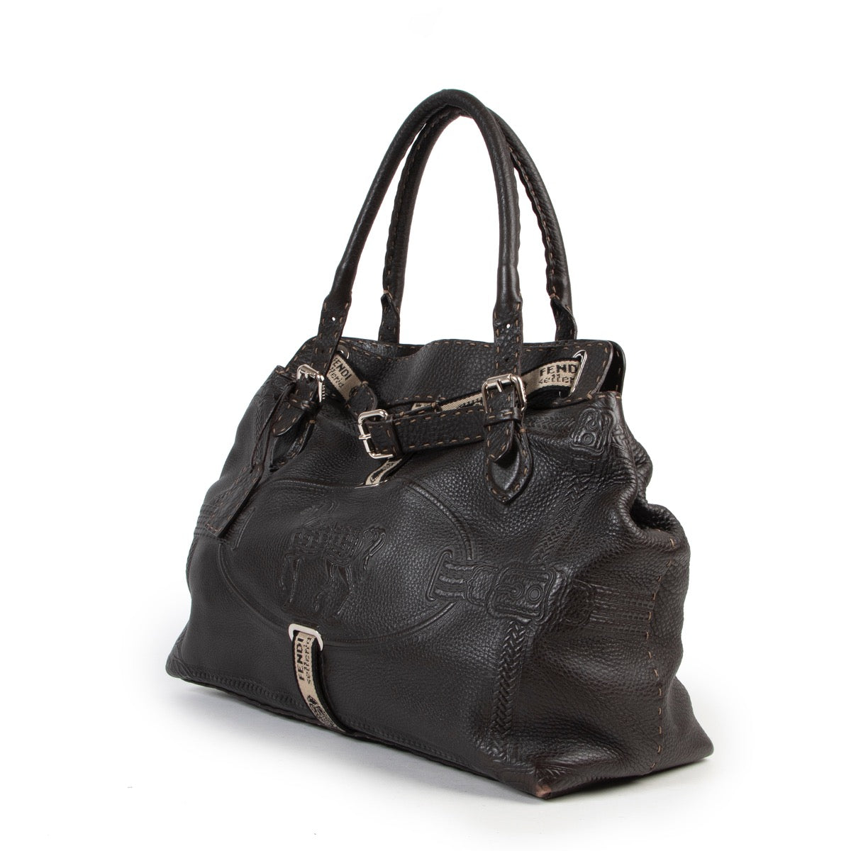 Brown Fendi horse bag in good condition. Fendi shoulder bag in brown leather. Good condition fendi shoulder bag.