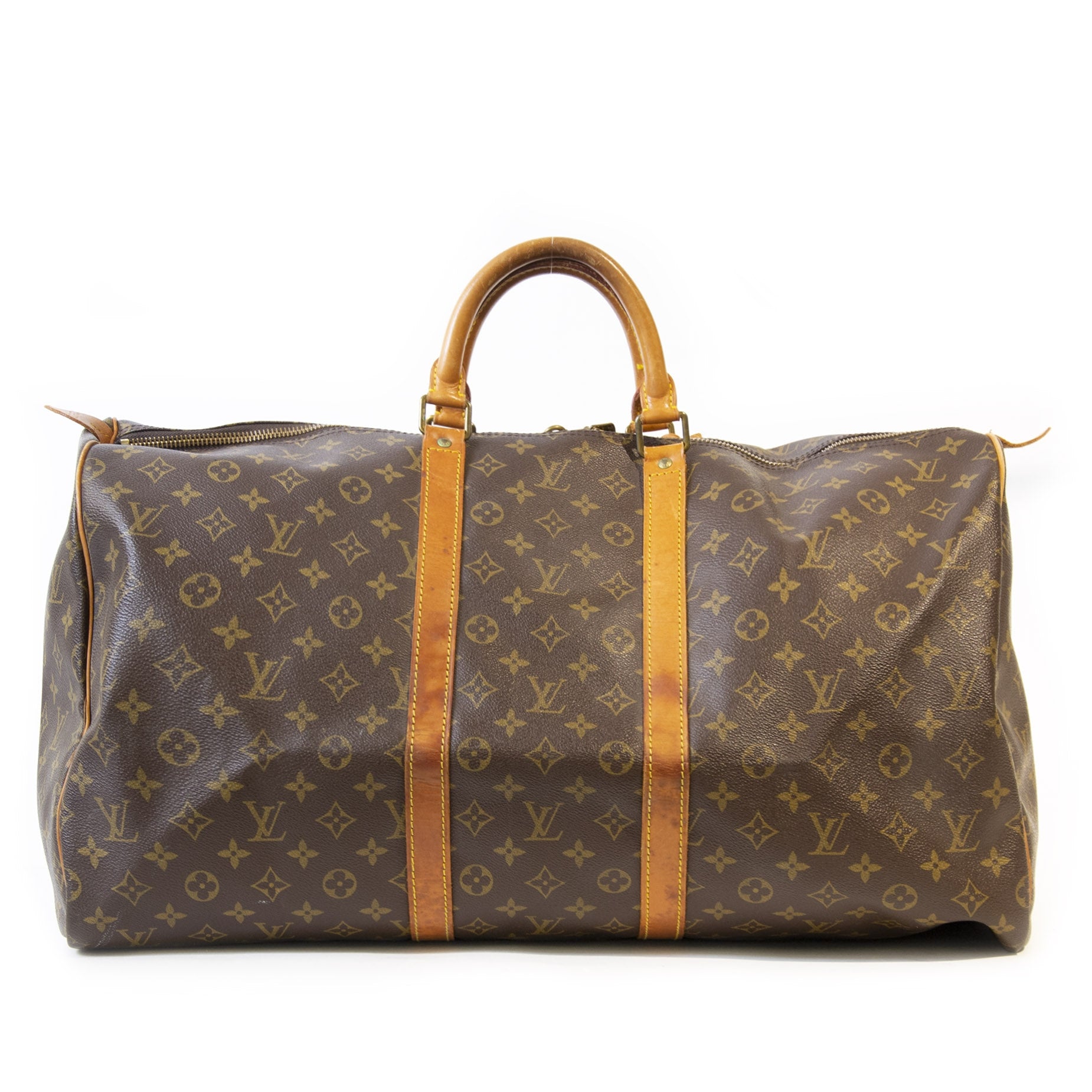 Authentieke Tweedehands Louis Vuitton Monogram Keepall 55 juiste prijs veilig online shoppen luxe merken webshop winkelen Antwerpen België