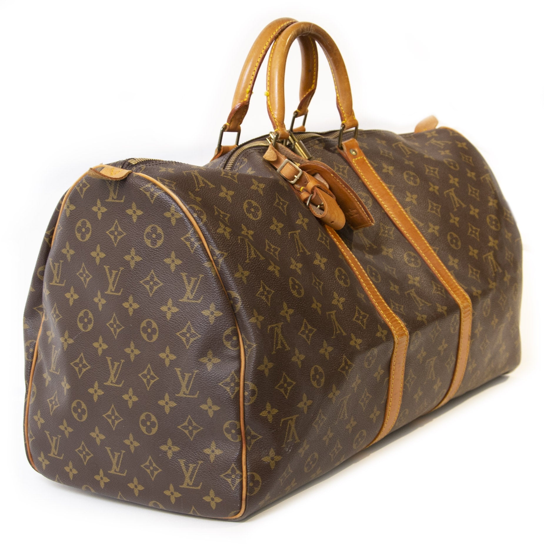 Authentieke Tweedehands Louis Vuitton Monogram Keepall 55 juiste prijs veilig online shoppen luxe merken webshop winkelen Antwerpen België