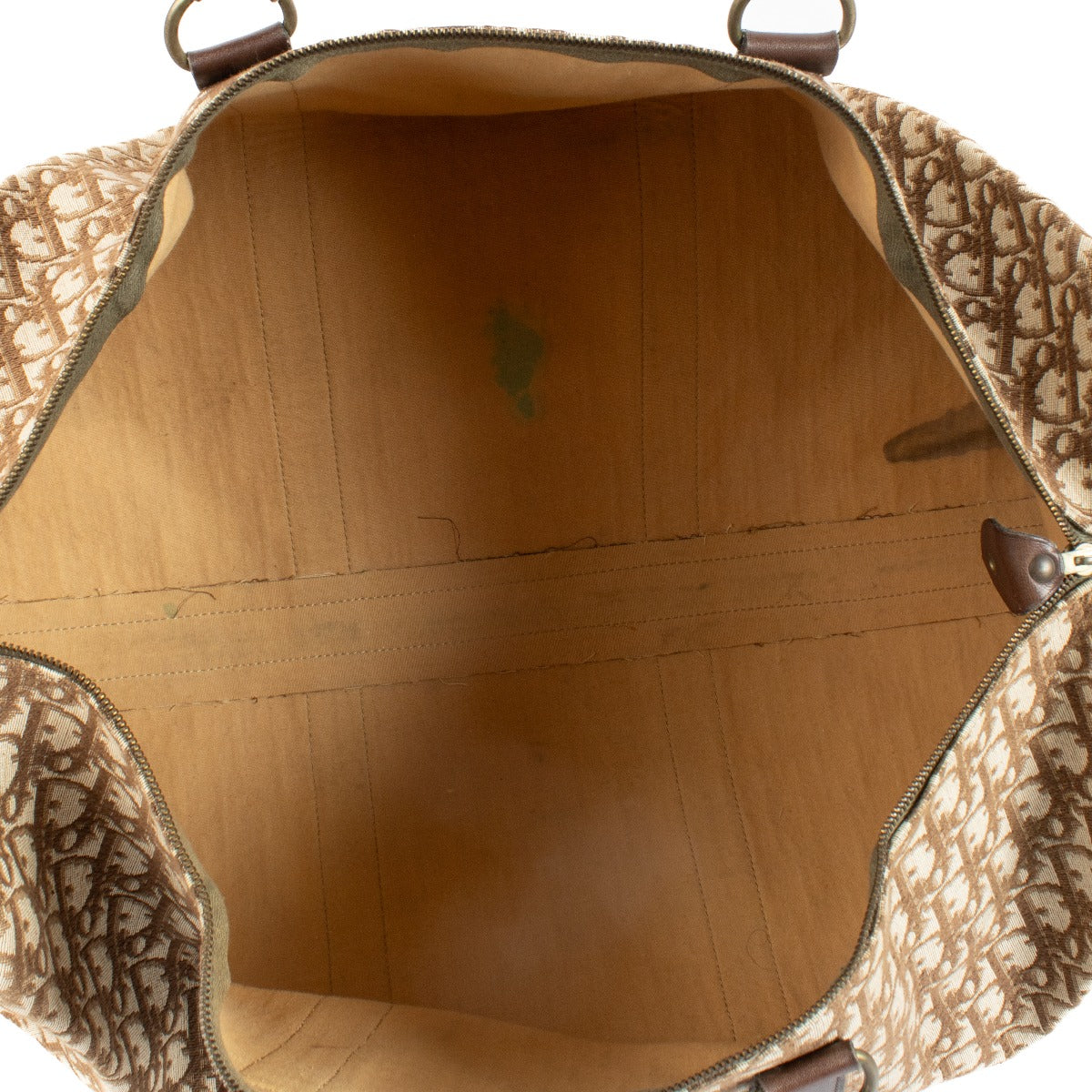 Christian Dior Vintage Brown Oblique Large Boston Bag