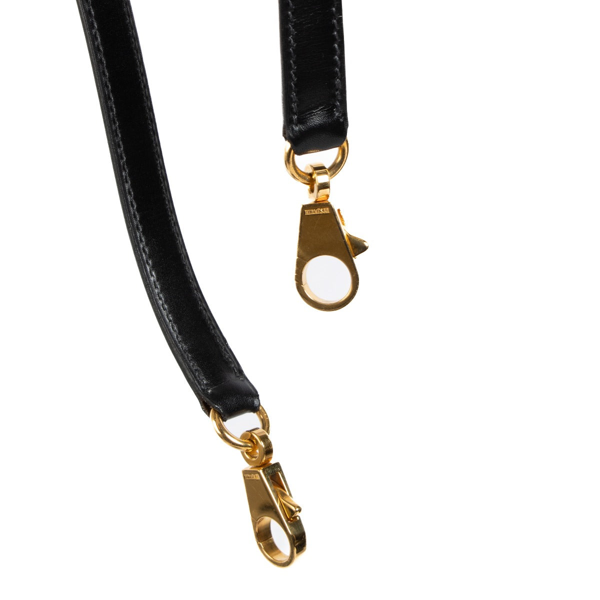 Hermès Vintage Kelly 32 Sellier Cuir Box Noir Bijouterie Dorée
