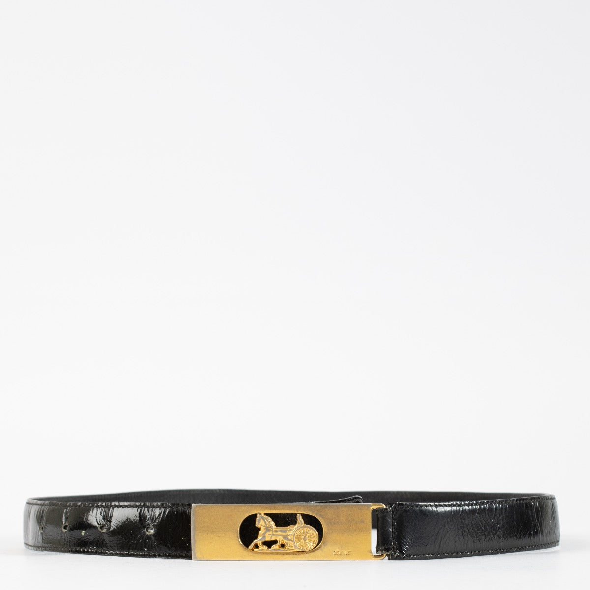 authentic vintage Celine Black Patent Belt on Labellov.com
